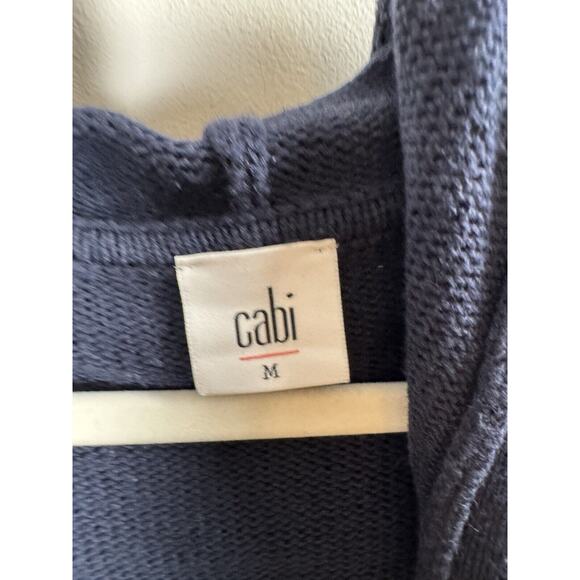 CAbi Navy Open Front Knit Cardigan Preppy Casual Classic Timeless Minimalist M - Picture 2 of 6